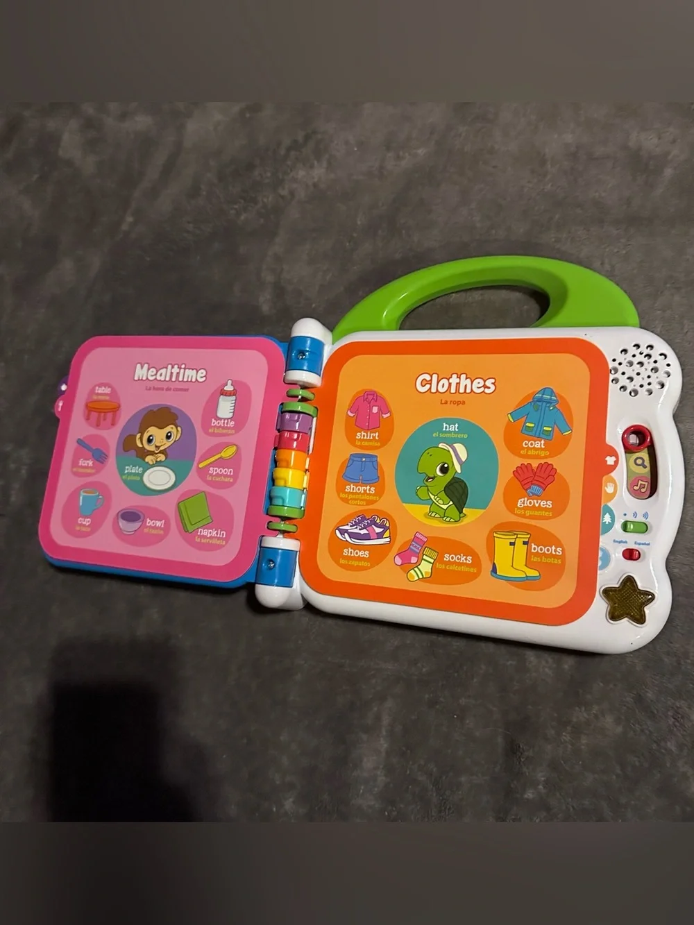 LeapFrog Learning Friends 100 Words Book Bilingual English Spanish Tested